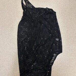 CS7 - Curvy Sense Black Lace Sexy One Shoulder Dress 3X 22 24